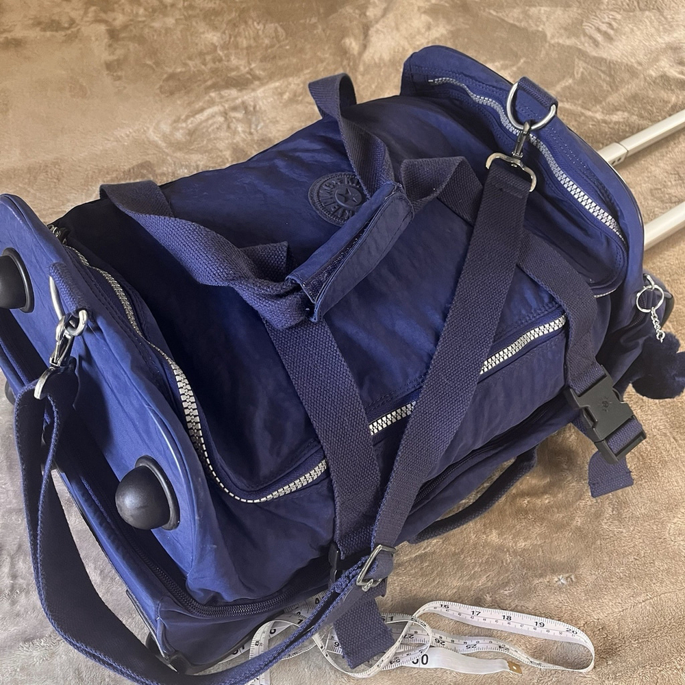 Kipling 22" TEAGAN Small Wheeled Duffle Luggage Bag Blue Lightweight Suitcase